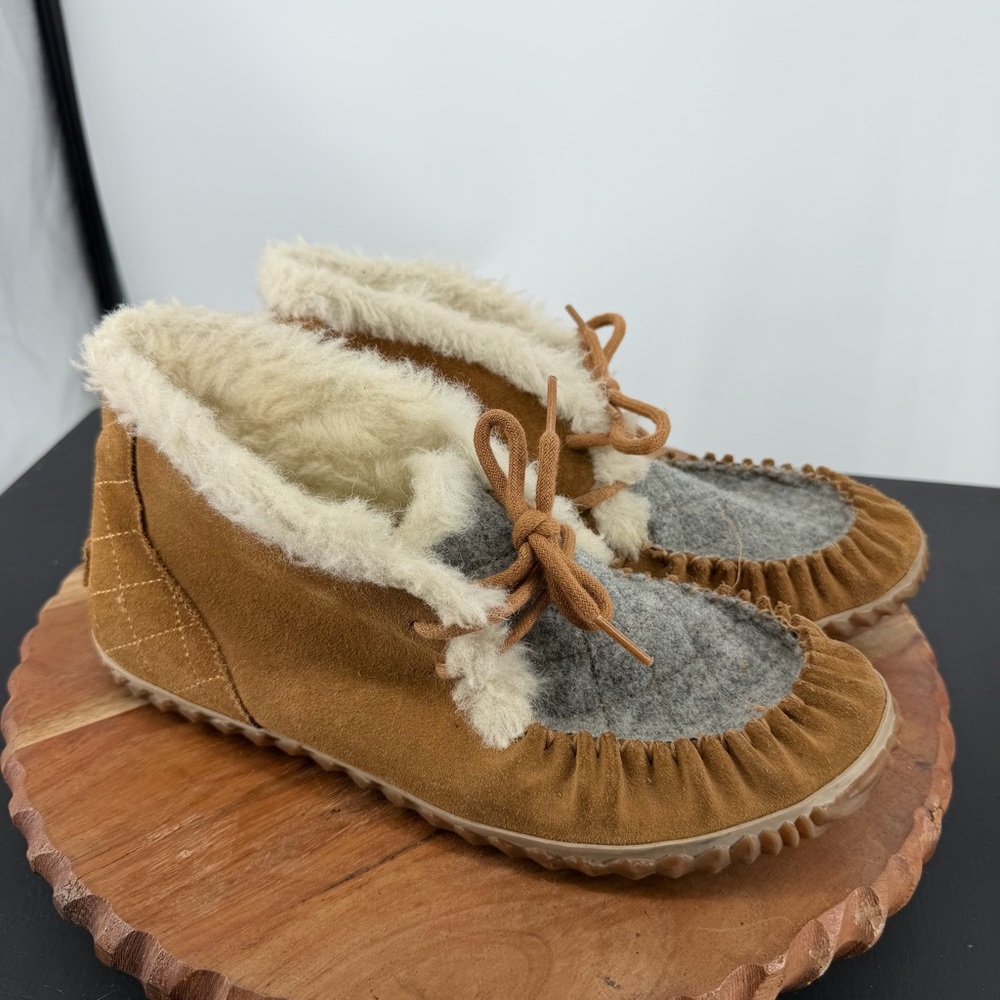 Sorel Women's Out N About Moc Moccasin‎ Shoe NL2356-286 9.5 brown gray lace up